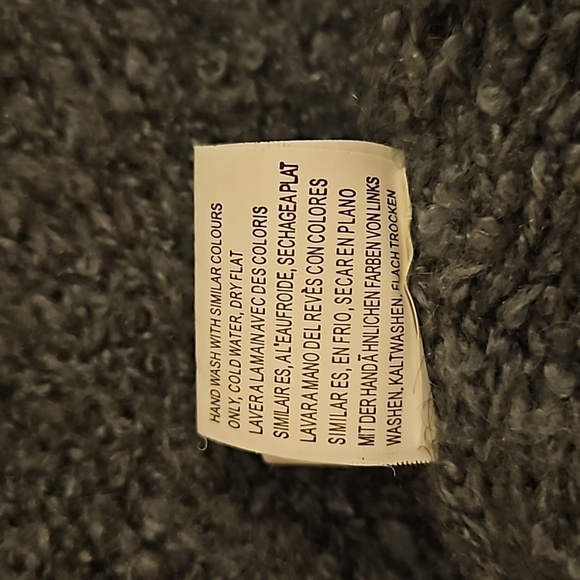 VTG FORLA PARIS 1990s Wool Fur Trim Rosette Longline Sweater Cardigan - Picture 14 of 14